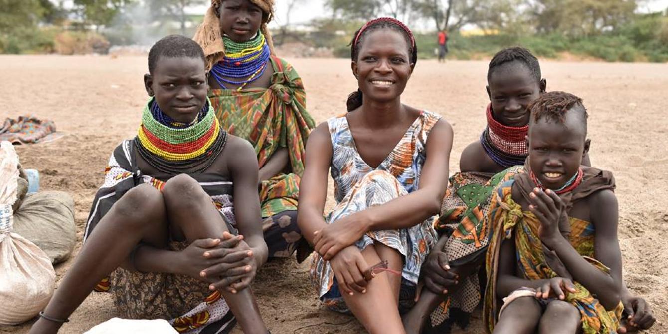 Rose Tino with Turkana women during a drought response field visit Rose Tino with Turkana women during a drought response field visit